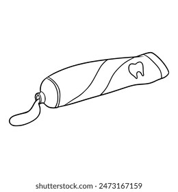 toothpaste illustration hand drawn outline isolated vector