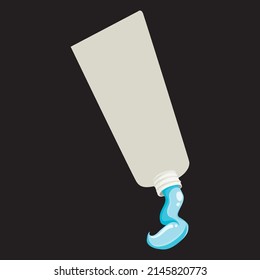Toothpaste illustrations on a black background