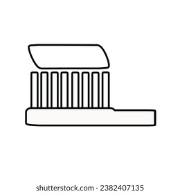Toothpaste line icon. Dental icon. Simple toothpaste flat illustration.
