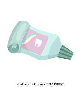 Toothpaste. Means for self-care. Vector graphics on a white background.