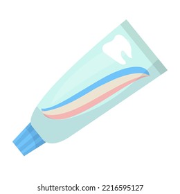 Toothpaste. Means for self-care. Vector graphics on a white background.