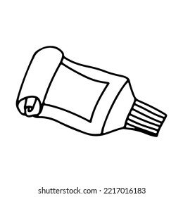 Toothpaste. Means for self-care. Vector graphics on a white background.