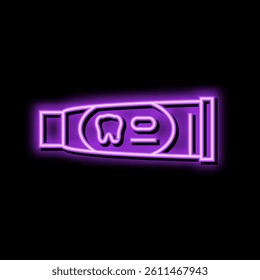 toothpaste neon light sign vector. toothpaste illustration