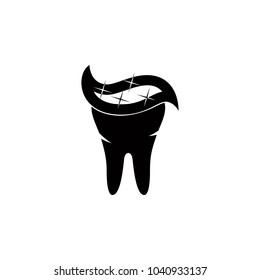 toothpaste on tooth icon. Elements of dental icon. Premium quality graphic design. Signs and symbol collection icon for websites, web design, mobile app, info graphics on white background