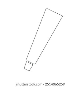 Pasta de dente em uma linha contínua. Um desenho, minimalismo. Ilustração vetorial.