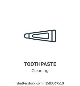 Toothpaste outline vector icon. Thin line black toothpaste icon, flat vector simple element illustration from editable cleaning concept isolated on white background