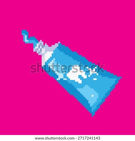 Toothpaste pixel art, illustration on isolated background.