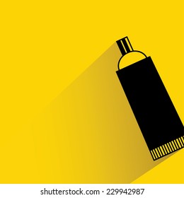toothpaste, product packing on yellow background, flat and shadow theme