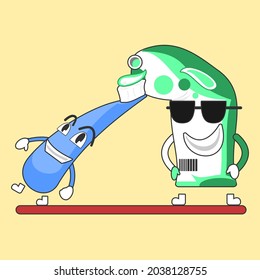 The toothpaste puts the paste on the toothbrush ready to act against the bacteria on the teeth.