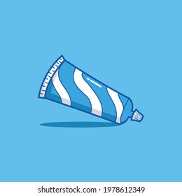 Toothpaste simple vector cartoon illustration