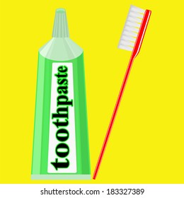 toothpaste and toothbrush