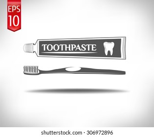 toothpaste and toothbrush