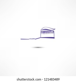 Toothpaste And Toothbrush Icon