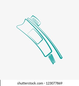 Toothpaste And Toothbrush Icon