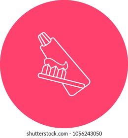 Toothpaste and toothbrush icon vector illustration eps10. Isolated badge for website or app - stock infographics