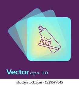 Ilustración vectorial de ícono de dentífrico y cepillo de dientes10. Insignia aislada para sitio web o aplicación - infografía de stock