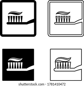 Toothpaste Toothbrush Icon Vector Illustration