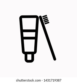 Toothpaste and toothbrush icon,vector illustration. Flat design style. vector toothpaste and toothbrush icon illustration isolated on White background, toothpaste and toothbrush icon Eps10.