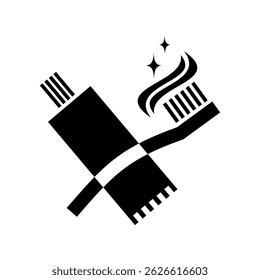 Toothpaste and toothbrush symbol representing dental hygiene practices for healthy teeth and gums
