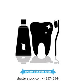 toothpaste toothbrush tooth vector illustration eps10