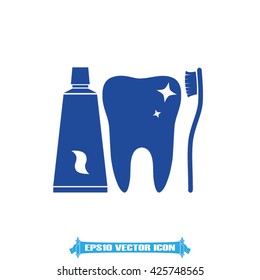 toothpaste toothbrush tooth vector illustration eps10