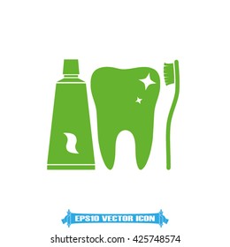 toothpaste toothbrush tooth vector illustration eps10