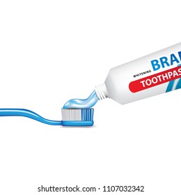 Toothpaste and toothbrush vector illustration
