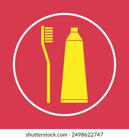 Toothpaste trendy icon attracting abstract vector illustration colorful artwork design