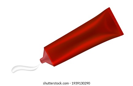 red toothpaste tube