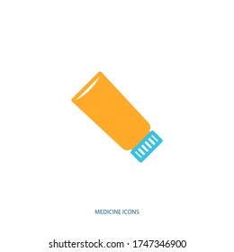 Toothpaste tube flat style icon for web