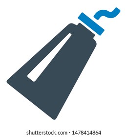 Toothpaste tube flat vector icon