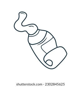 Toothpaste tube hand drawn doodle sketch, isolated vector illustration