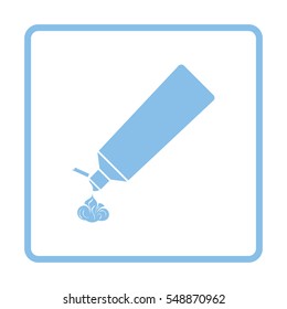 Toothpaste tube icon. Blue frame design. Vector illustration.