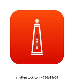 Toothpaste in tube icon digital red for any design isolated on white vector illustration