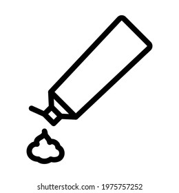 Ícone de tubo de pasta de dente. Design de Contorno em Negrito Editável. Ilustração de vetor.
