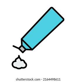 Toothpaste Tube Icon. Editable Bold Outline With Color Fill Design. Vector Illustration.