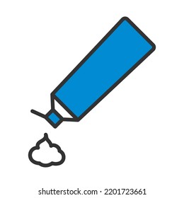 Toothpaste Tube Icon. Editable Bold Outline With Color Fill Design. Vector Illustration.