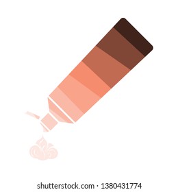 Icono del tubo de pasta dental. Diseño de color plano. Ilustración vectorial.