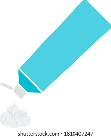 Toothpaste Tube Icon. Flat Color Design. Vector Illustration.