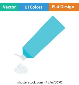 Toothpaste tube icon. Flat color design. Vector illustration.