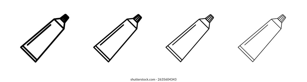 Ícone de tubo de pasta de dente Sinal de ilustração plana