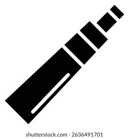 Toothpaste tube icon Flat outline fill black and white