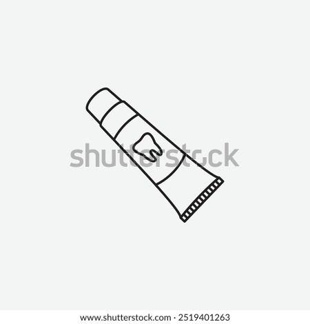 Toothpaste tube icon isolated on white background
