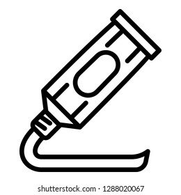 Toothpaste tube icon. Outline toothpaste tube vector icon for web design isolated on white background