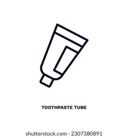 toothpaste tube icon. Thin line toothpaste tube icon from dental health collection. Editable toothpaste tube symbol can be used web and mobile