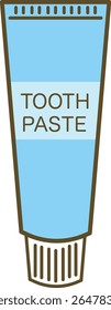 Um conjunto de ilustração de tubo de pasta de dente	