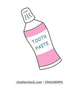 Toothpaste tube isolated cartoon vector icon
