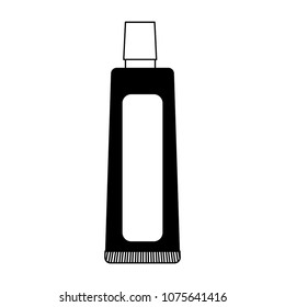 toothpaste tube isolated on black and white