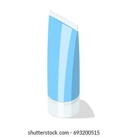 Toothpaste tube isolated on white background. Isometric vector illustration