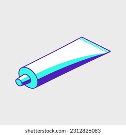 Toothpaste tube isometric vector illustration